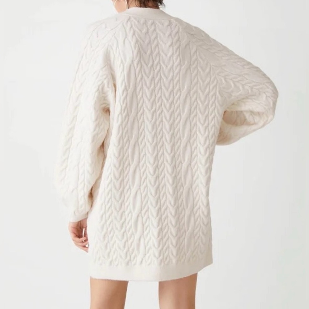 Cream Cable Knit Sweater Mini Dress - Picture 2 of 8
